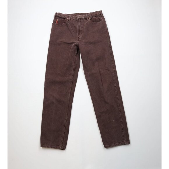 Vintage 90s Streetwear Mens 32x32 Faded Straight Leg Denim Jeans Brown Cotton